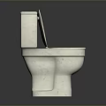 White Toilet Bowl With Open Lid Modern Bathroom Household Essential Fixture