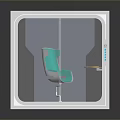 Solar Powered Small Booth Interior With Green Chair And Functional Design