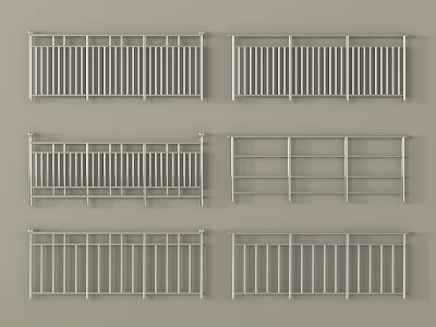Various Stylish Railing Designs With Different Patterns For Home And Building 3d model