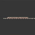 Modern Red And White High Speed Train Traveling On Elevated Track With Concrete Pillars