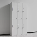 Modern White Storage Lockers With Lockable Doors And Multiple Compartments