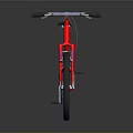 Stylish Red Mountain Bicycle With Black Tires Saddle And Silver Frame