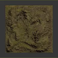 Detailed 3D Terrain Model of Mountain Landscape With Green Vegetation and Brown Rocky Texture