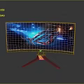 Curved Gaming Monitor With Immersive Gaming Scene And White Stand Design
