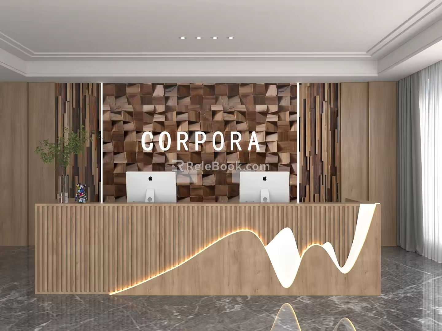 Front background wall 3d model