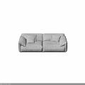 Modern Light Colored Upholstered Two Seater Sofa With Soft Cushions And Sleek Design 3d model