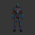 Colorful Fantasy Armor 3D Model With Vibrant Patterns And Detailed Design