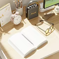 Bright Wooden Desk and Chair Set for Home Office with Two Monitors and Green Plants