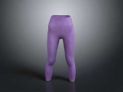 Purple High Waist Leggings With Stretchy Fabric For Comfortable Everyday Wear 3d model
