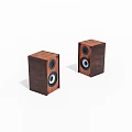 Pair Of Wooden Square Speakers With Classic Design For Home Audio