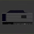 Modern Building Exterior Design With Flat Roof Gray Facade And Large Windows