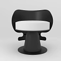 Modern Black and White Stool with Curved Backrest and Round Base Contemporary Design