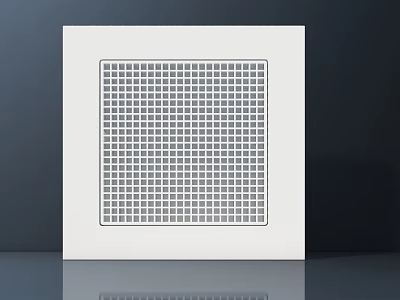 Contemporary White Square Air Conditioner Vent With Grid Design For Home Interior 3d model