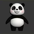 Cute Cartoon Panda Game Movie Character With Black White Fur And Red Cheeks