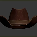 Red Leather Cowboy Hat with Classic Brown Band and Stylish Design
