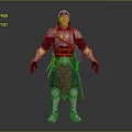 3D Fantasy Medieval Warrior Character In Armored Outfit With Metal Armor Details