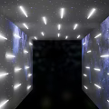 Starry Sky Theme Photo Spot With Corridor Walls Strip Lights And Dark Floor