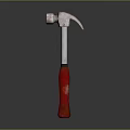 Sturdy Hardware Claw Hammer with Red Handle and Silver Metal Head for DIY Projects
