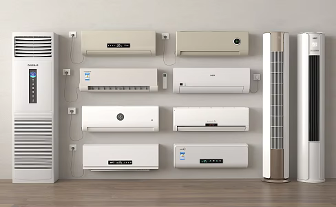modern vertical air conditioner wall-mounted air conditioner 3d model
