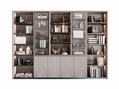 Modern Decorative Cabinet Decorative Bookcase 3d model