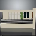 Modern Balcony With Black Railings White Doors Golden Handles Vertical Plant And Window