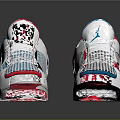 Stylish White Black Red Blue Pink Accent Jordan Inspired Sneakers With Mesh Panels Breathable Structure