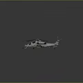 Modern Silver Gray Helicopter with Multiple Rotors and Sleek Fuselage on Dark Background with Reflection 3d model