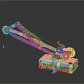 Mechanical Crane Themed Kids Furniture With Colorful Metal Structure And Blocks