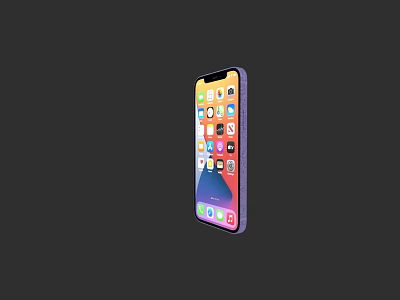 Modern Smartphone With Colorful Screen And Multiple App Icons On Dark Background 3d model