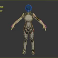Futuristic Biomechanical Character With Sleek Armor White Body And Red Accents
