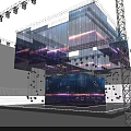 Modern Stage Design With Large LED Screens And Colorful Lighting Effects