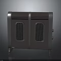 Modern Upright Electric Heater With Dual Grilles And Temperature Control Knobs 3d model