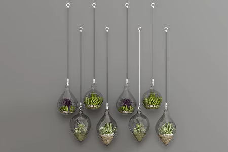 Modern hanging basket green plant potted plant 3d model