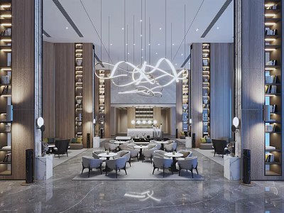 Modern Hall Hotel Lobby 3d model