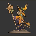 Modern game character cat mage cat wizard 3d model