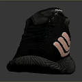 Black Sports Sneakers With Pink Stripes And Wavy Sole Design For Casual Wear