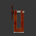 Red Mechanical Steering Wheel Structure With Spokes Axle And Pillar Base