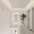 Modern White Minimalist Beauty Salon Reception Lobby Interior Design With Comfortable Furniture And Green Plants