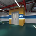 Modern Elevator Hallway With Glass Door Light Colored Walls And Polished Floor Tiles