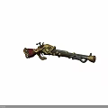 Vintage Flintlock Pistol with Golden Ornate Accents Red Leather Grip and Metallic Barrel Design