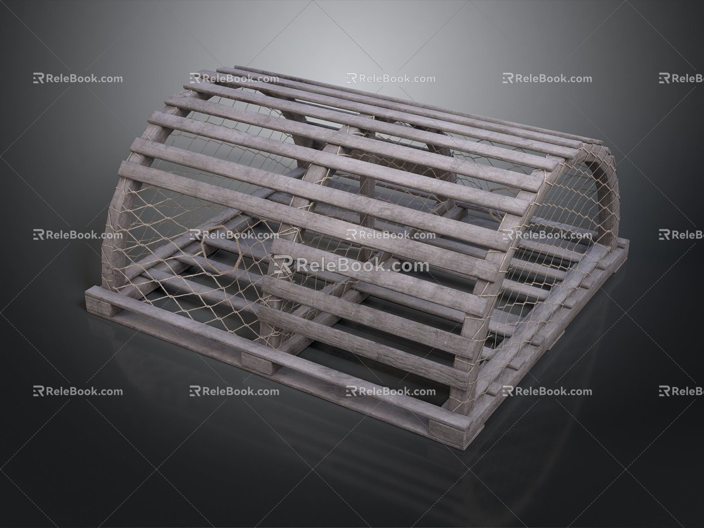 Lobster Round Cage Lobster Catcher Fishing Javelin With Harpoon Fork Whaling Fork Cry Game 3d model