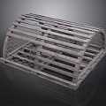 Wooden Weapon Trap With Curved Top Metal Net And Square Base Structure
