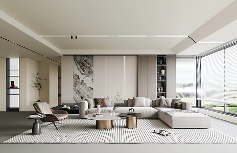 modern living room 3d model