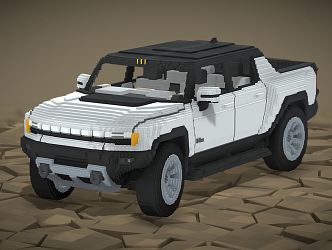 Modern toy car voxel car voxel Hummer 3d model