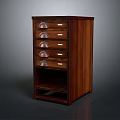 Solid Wooden Chest of Drawers With Metal Handles And Open Bottom Shelf