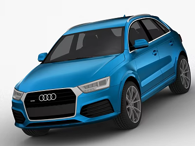 Blue Audi SUV with Modern Front Design Sleek Body and Stylish Wheels 3d model