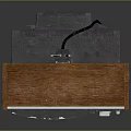 Vintage Electronic Appliance Retro Television With Wooden Case Antenna And Knobs