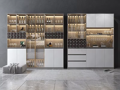 Modern Light Luxury Wine Cabinet 3d model
