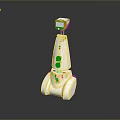 White Robot Character With Square Head Digital Display And Robotic Legs In Game And Movie