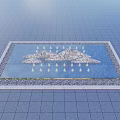 Modern Water Fountain Design With Stone Border And Decorative Water Jets